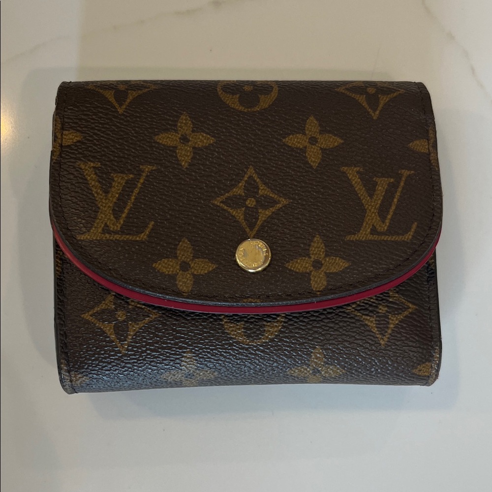 Louis Vuitton Brown, Pink and Gold Monogram Wallet